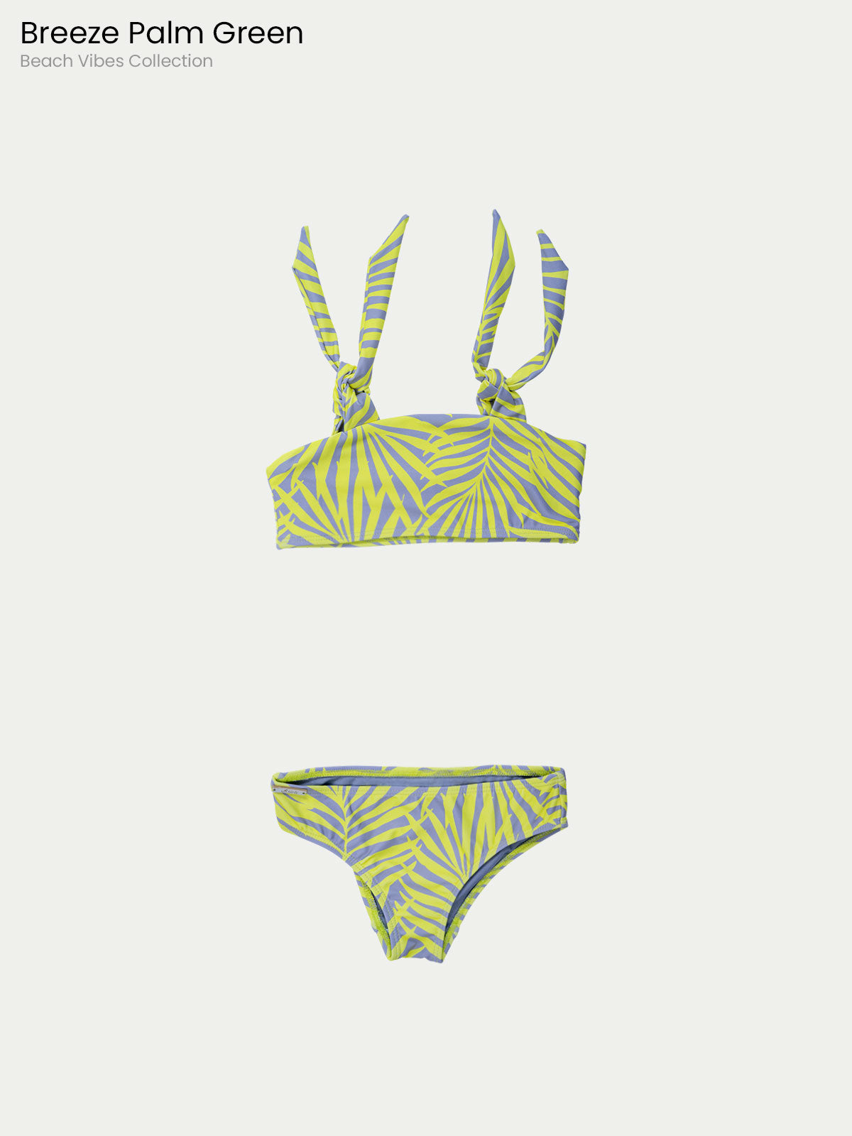 Traje de Baño Niña Bikini Secado Rápido - Breeze Palm Green - Beach Vibes Collection 6 Meses a 14 Años