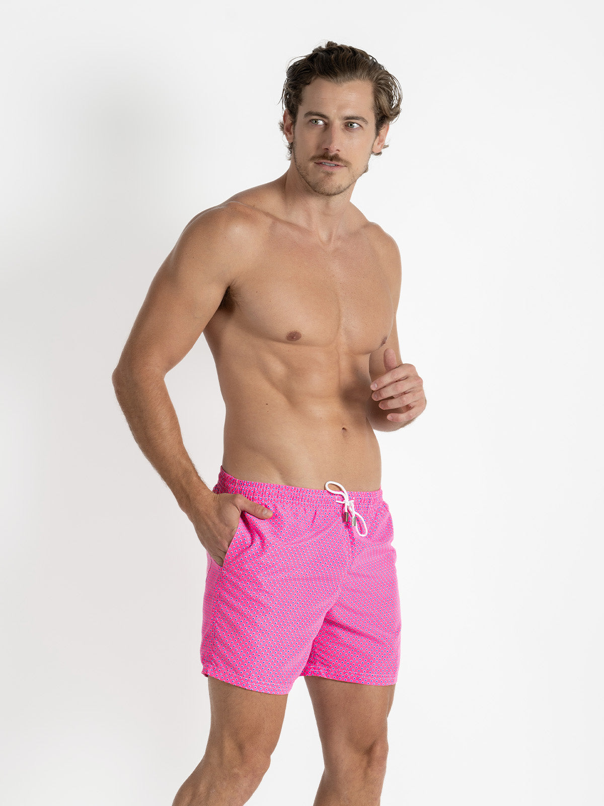 Traje de Baño para Hombre Secado Rápido - Bañador Pink Point - Beach Vibes Collection S – XXXL