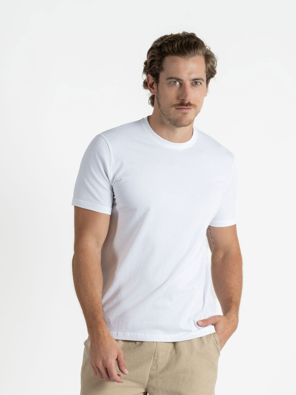 Playera para Hombre - Playera Cuello Redondo Blanco