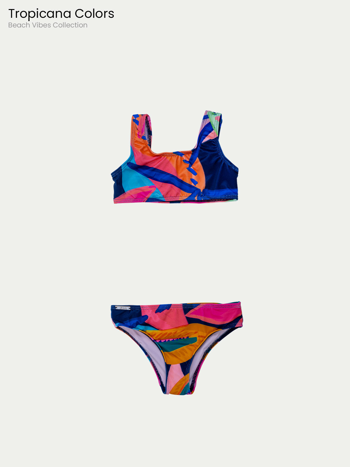 Traje de Baño Niña Bikini Secado Rápido - Tropicana Color - Beach Vibes Collection 6 Meses a 14 Años