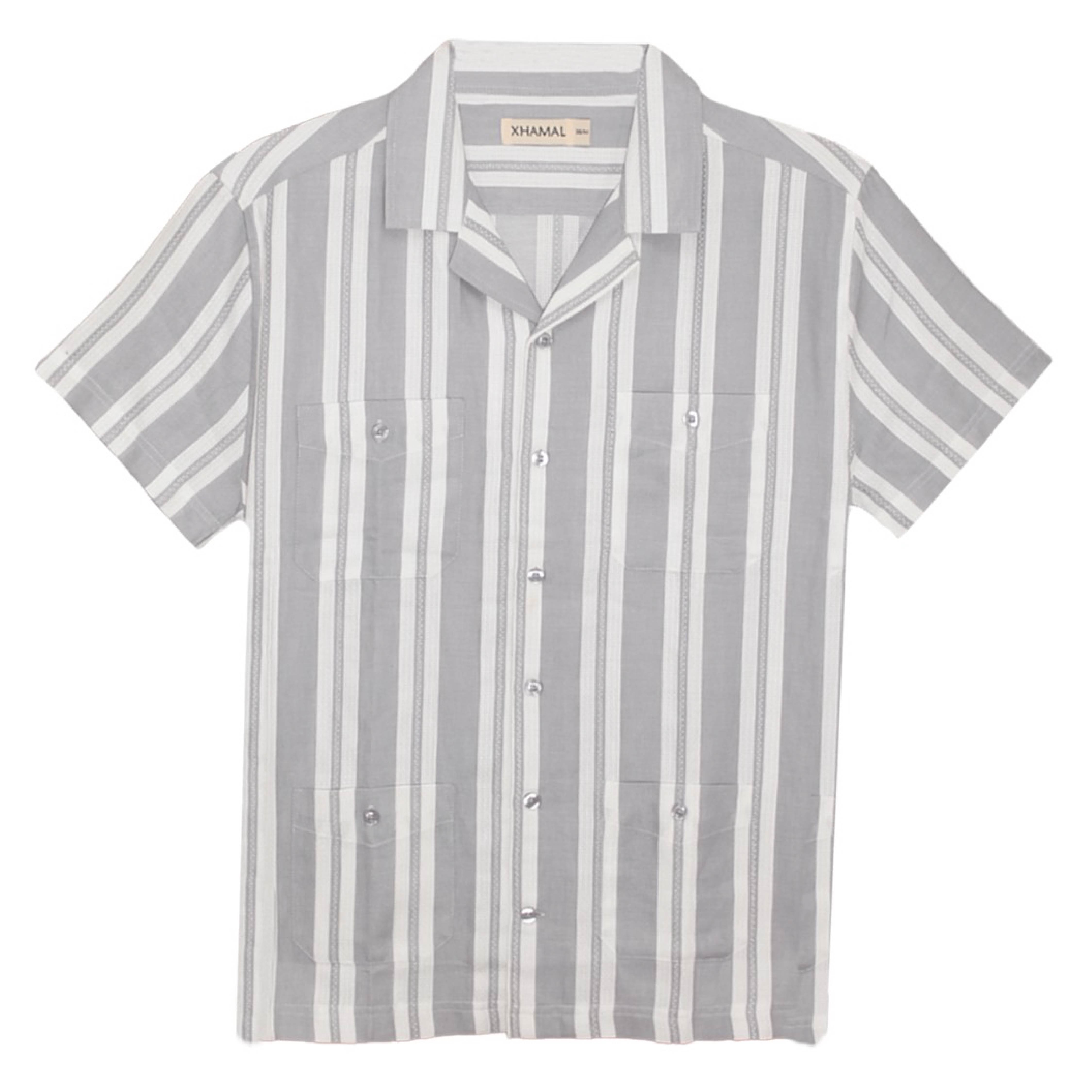 Camisa para Hombre - Camisa Manga Corta Fancy Dobby Gris