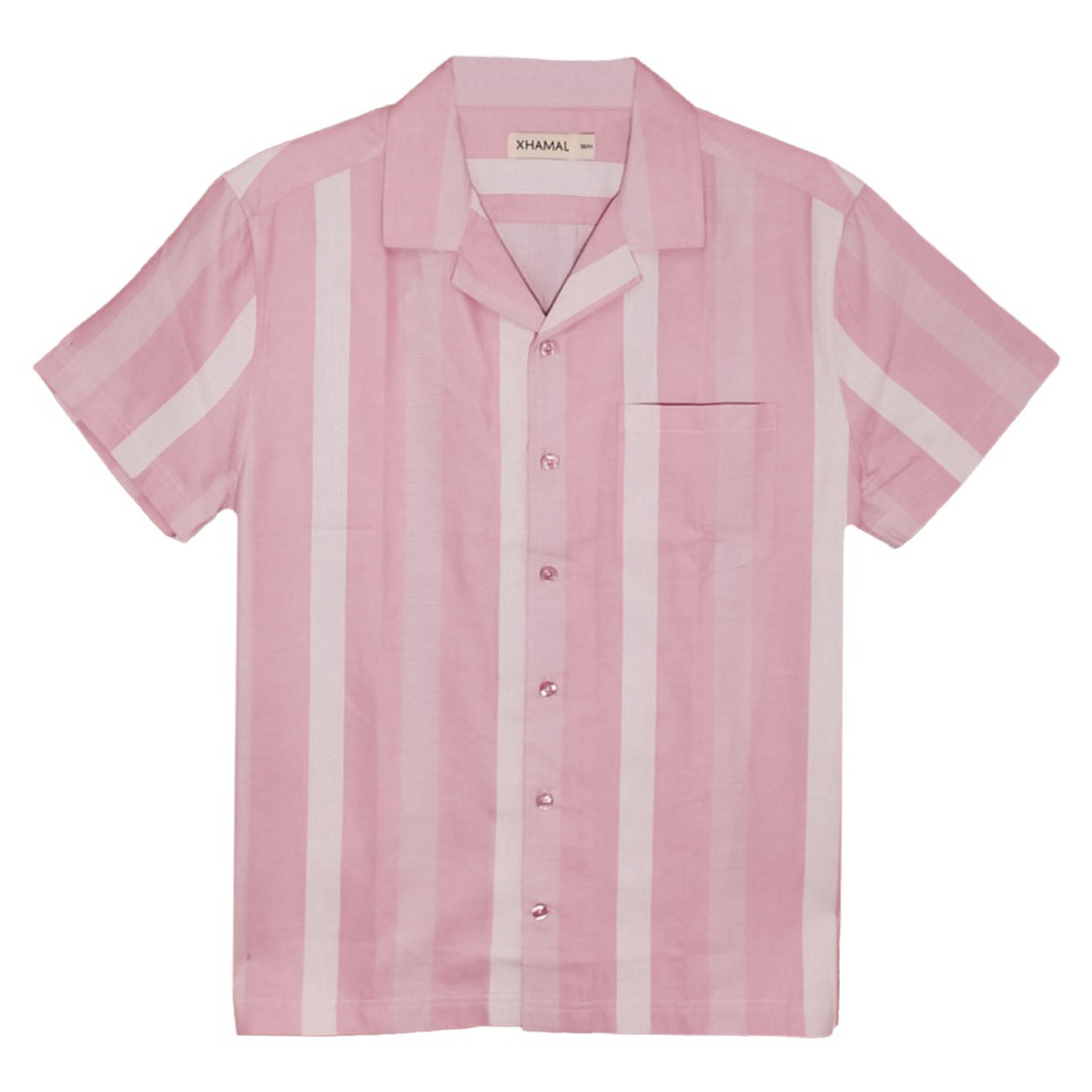 Camisa para Hombre - Camisa Manga Corta Fancy Dobby Rosa