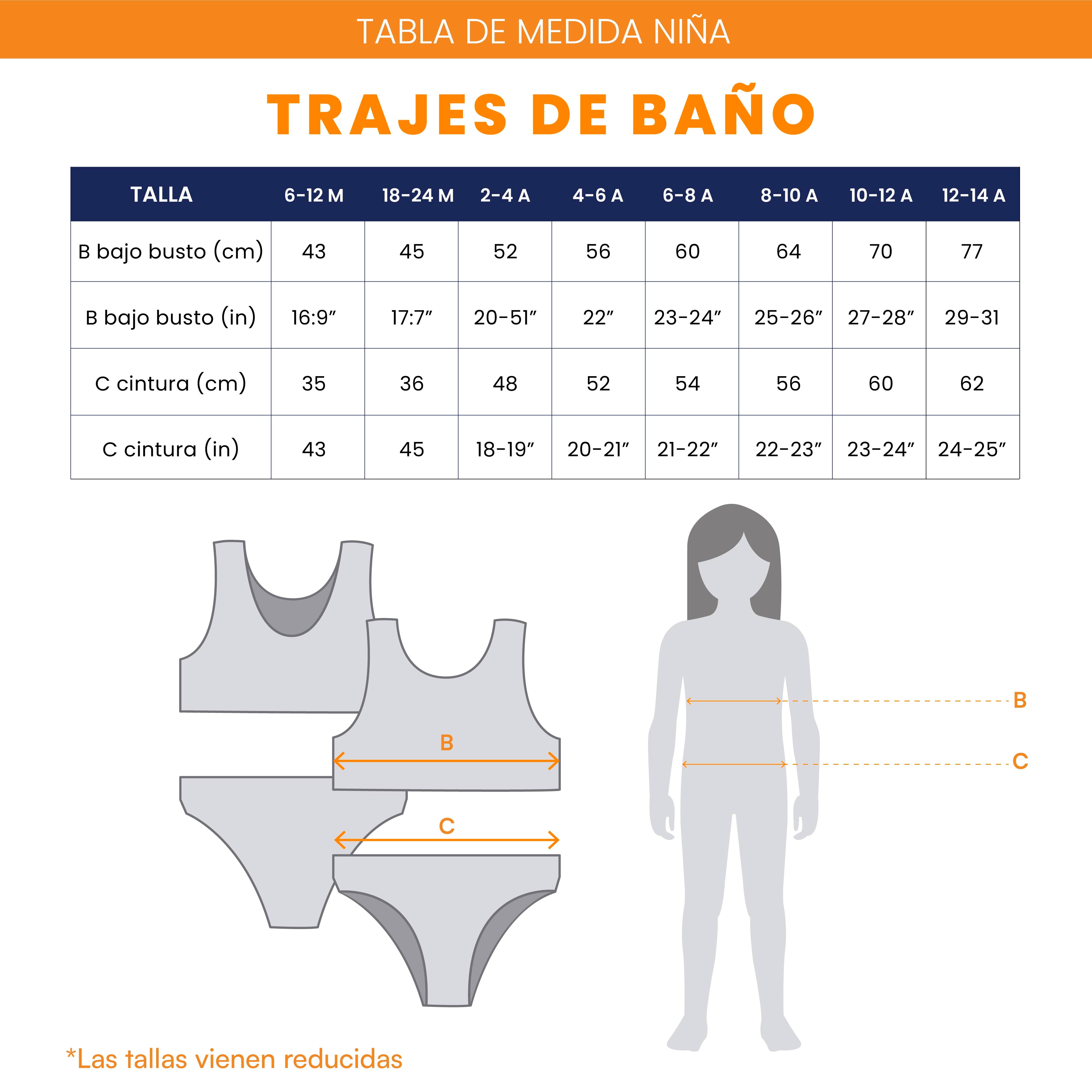 Traje de Baño Niña Bikini - Rio - 6 Meses a 12 Años