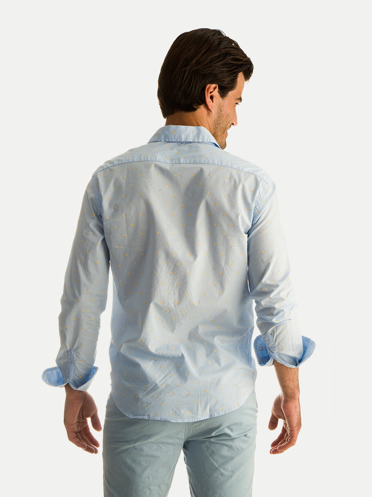 Camisa de Algodón para Hombre - Manga Larga Blue Banana - 100% Algodón