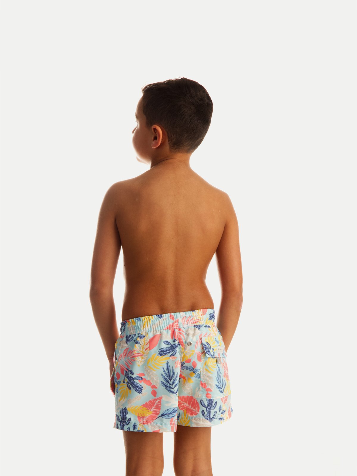 Traje de Baño Niño - Bañador Floral Aqua - Secado Rápido