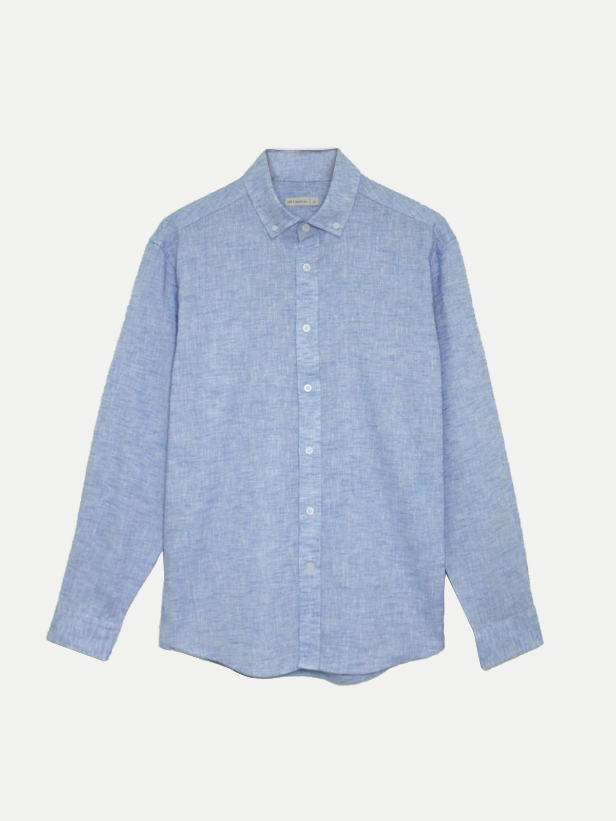 Camisa de Lino Look para Hombre - Light Blue Manga Larga