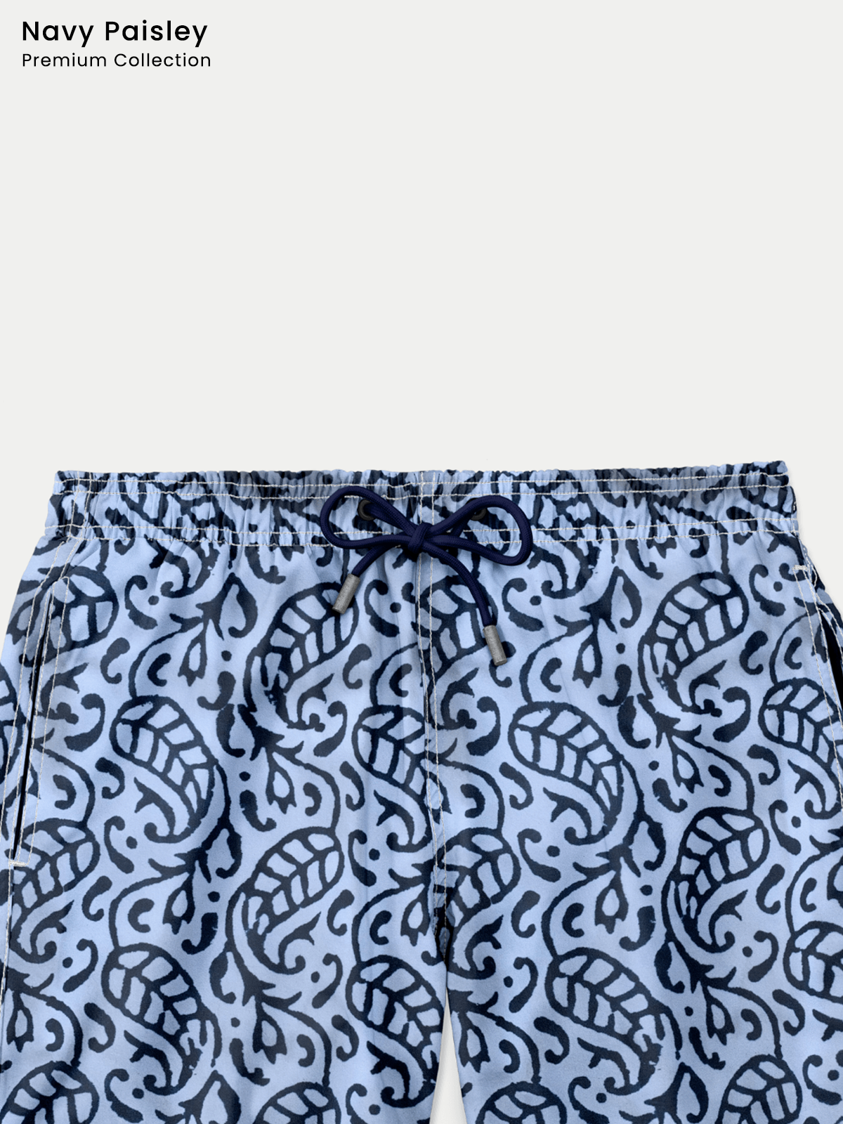 Traje de Baño Hombre - Bañador Navy Paisley Premium Short - Fácil Secado