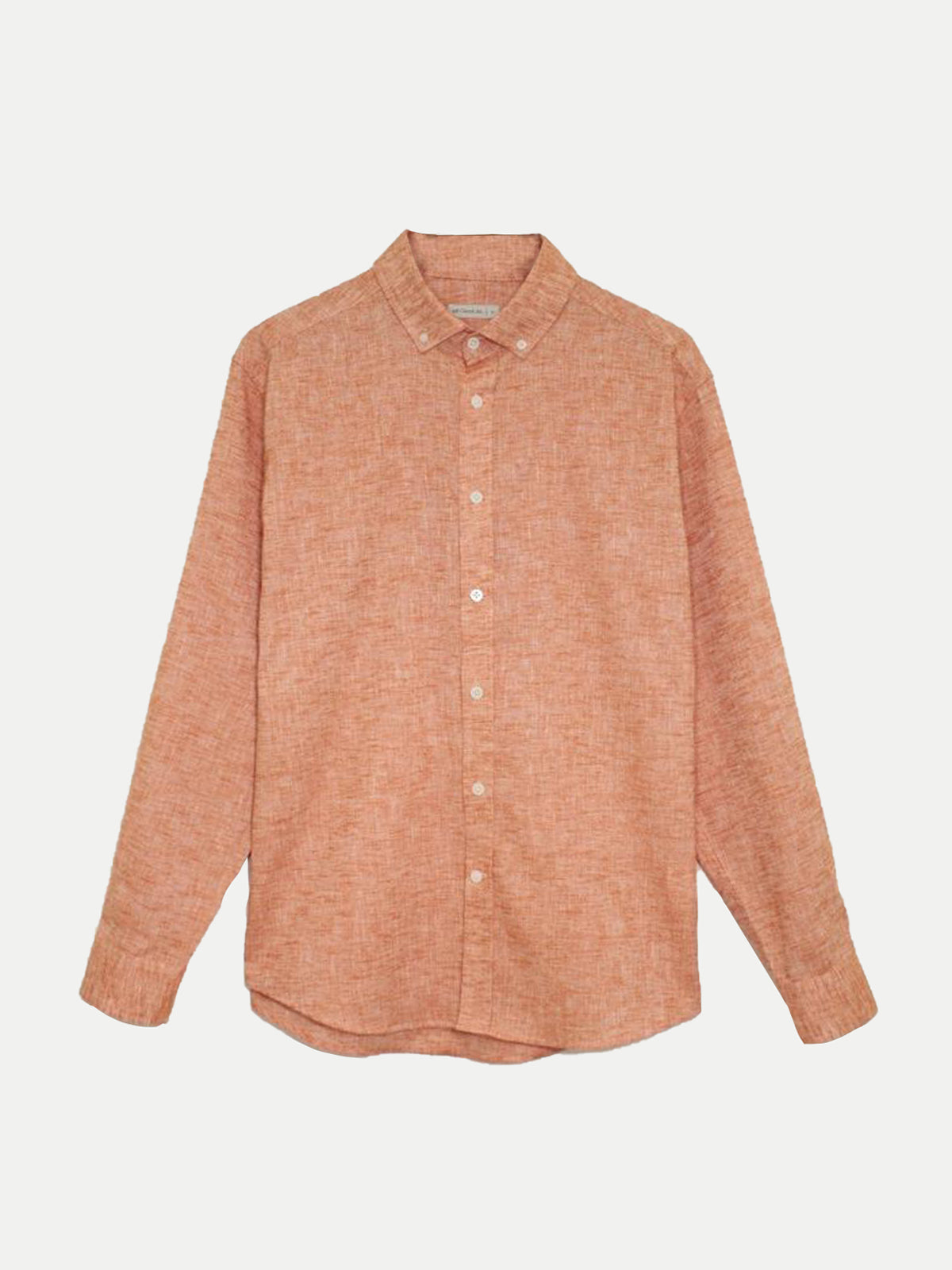 Camisa de Lino Look para Hombre - Manga Larga Orange