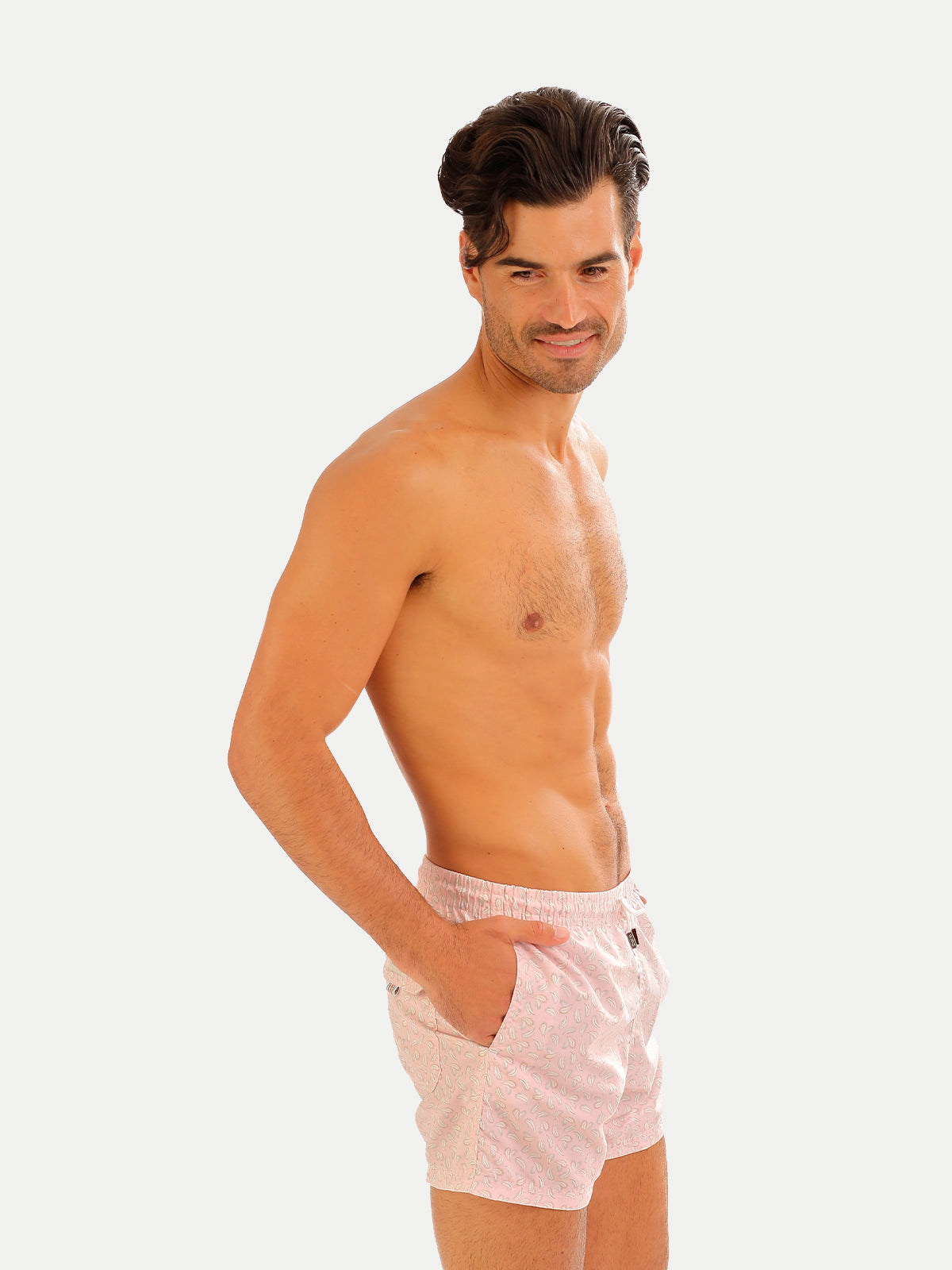 Traje de Baño Hombre - Bañador Plumelia Pink - Secado Rápido