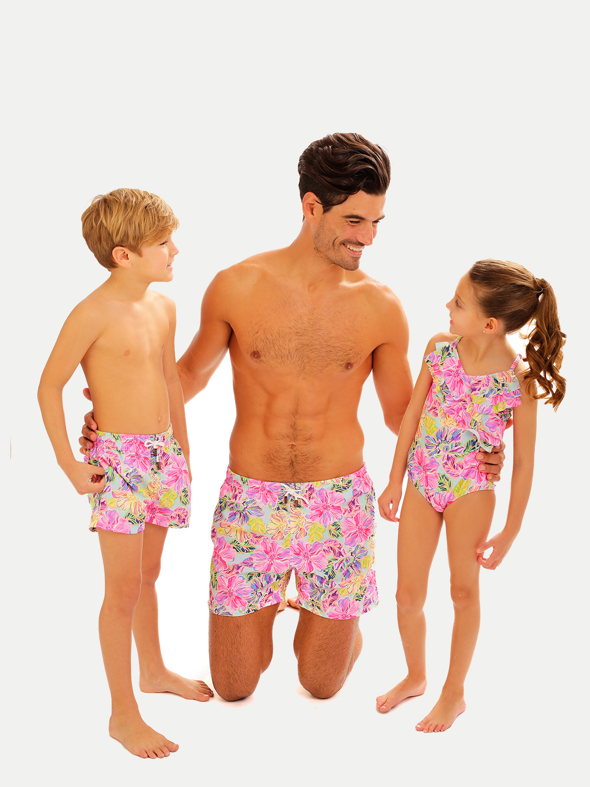 Traje de Baño Niño - Bañador Retro Floral - Secado Rápido